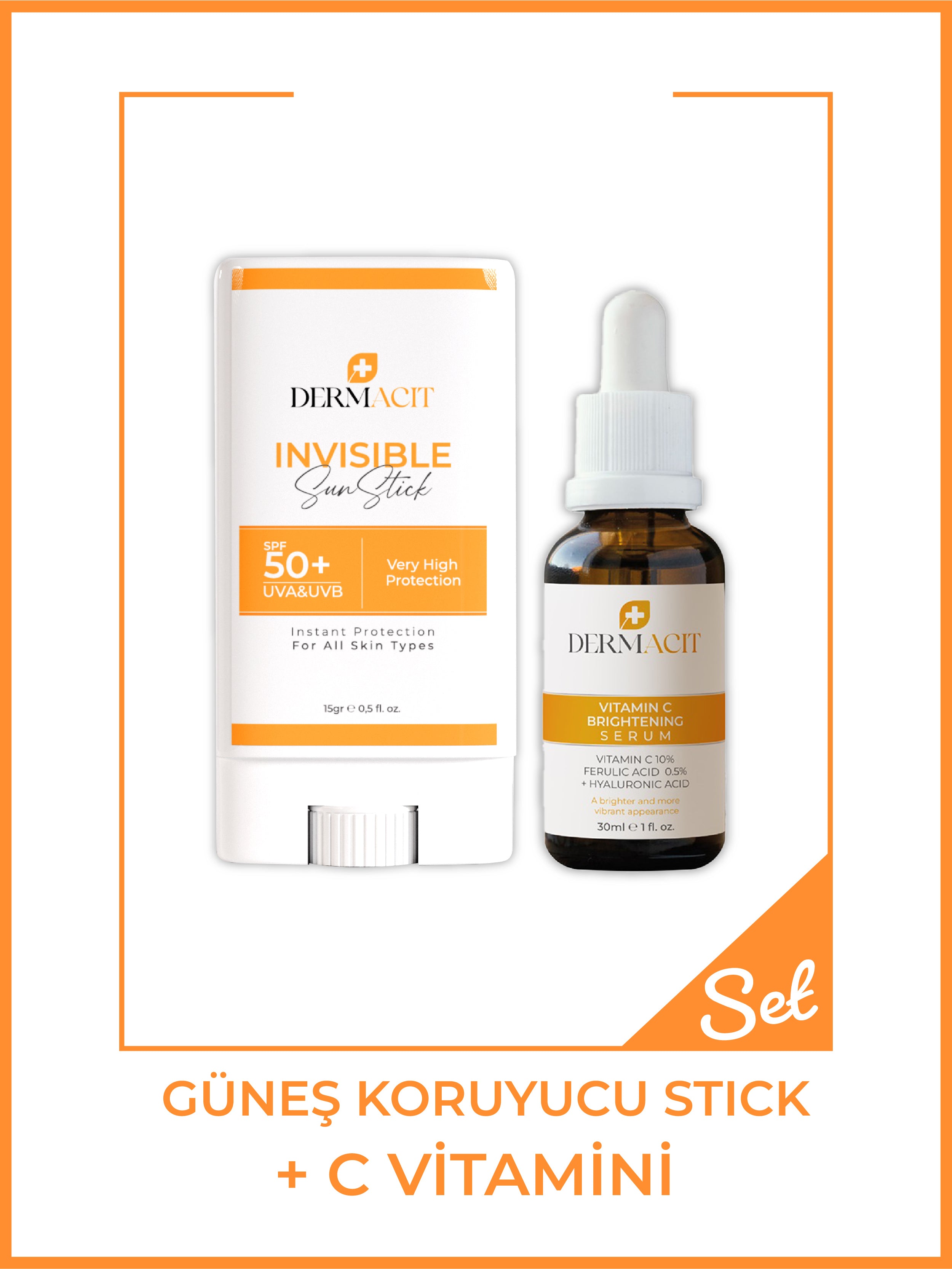 Dermacit Stick Güneş Kremi C Vitamini Serum Set