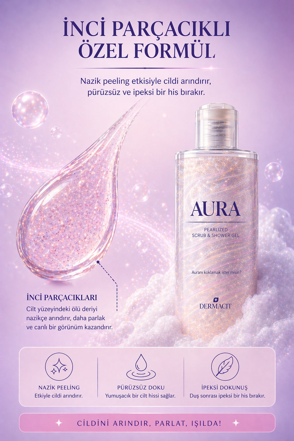 Aura Premium Duş Jeli Her Ciltte Farklı Kokan Özel Koku Deneyimi
